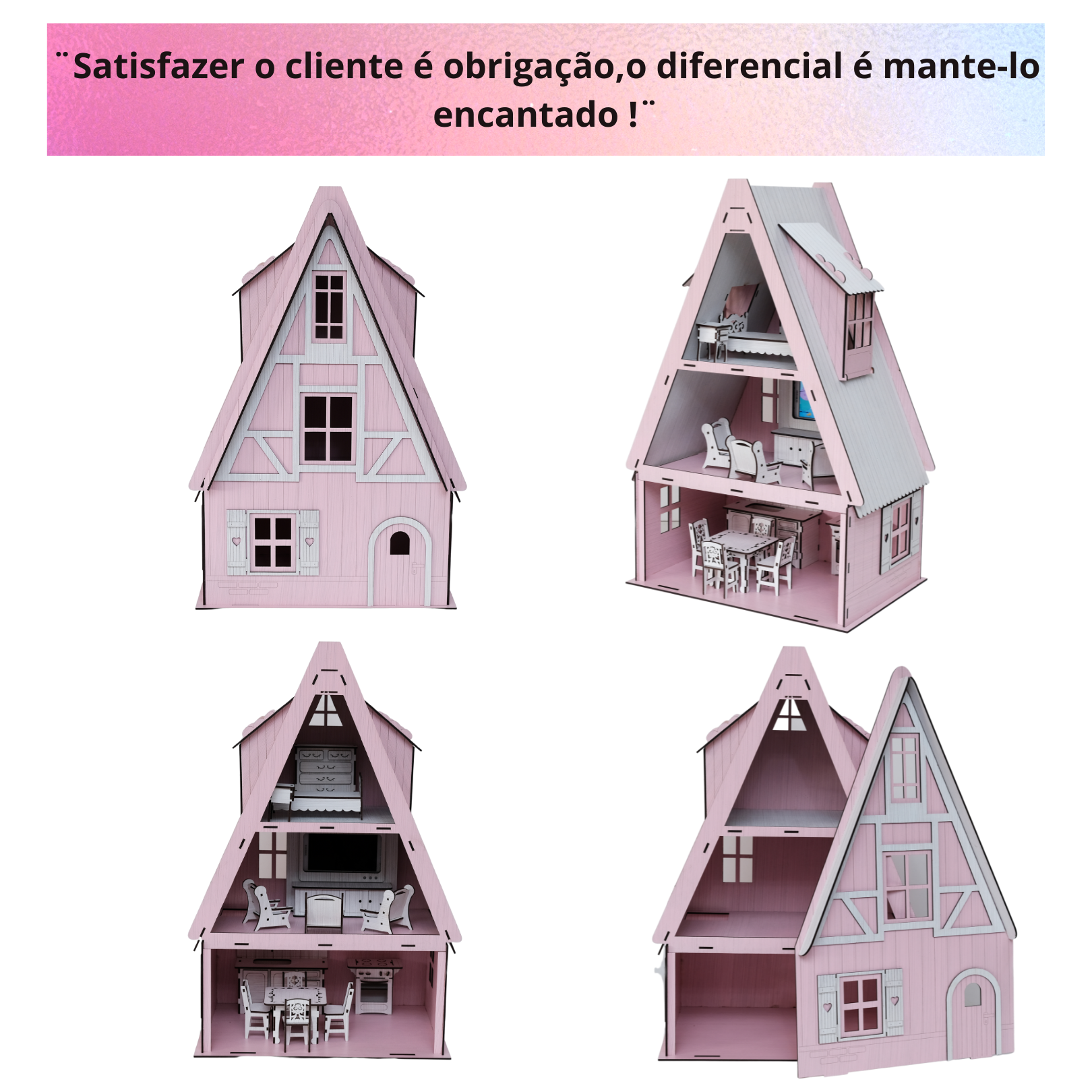 Casa Casinha De Boneca Mdf 26 Miniaturas Rack P Celular Perli Designer