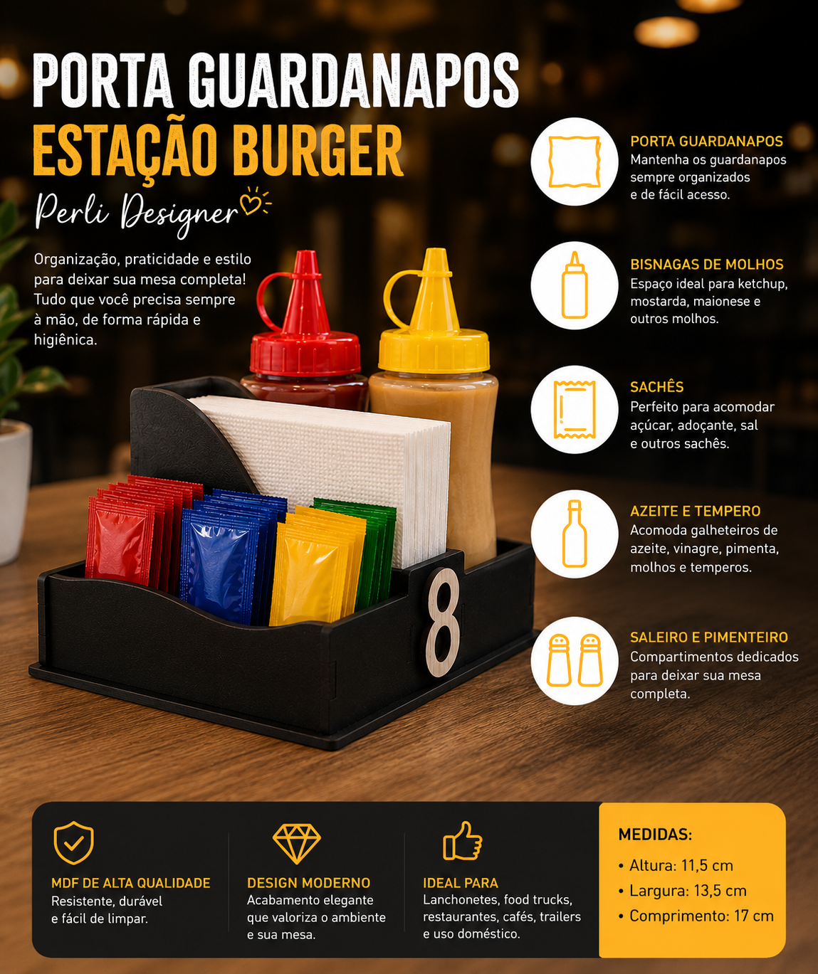 Porta Guardanapos Estação Fast Food - Imagem 5