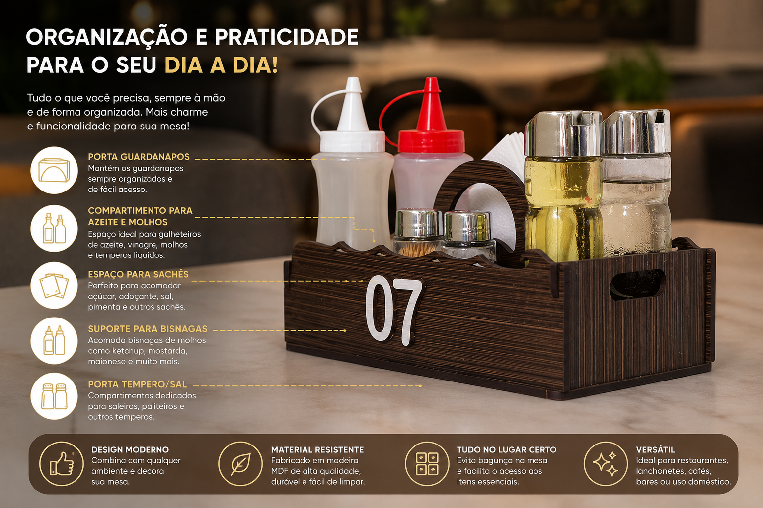 Porta Temperos e Guardanapos Elegance - Imagem 2